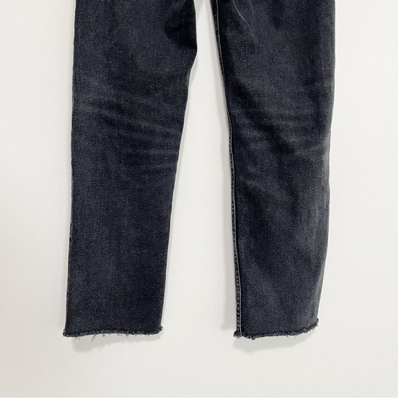 Re/done Originals 70s Stove Pipe Jeans Faded Coal With Rips Size 26 - Picture 9 of 11